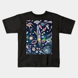 Space Cartoon Drawing Kids T-Shirt